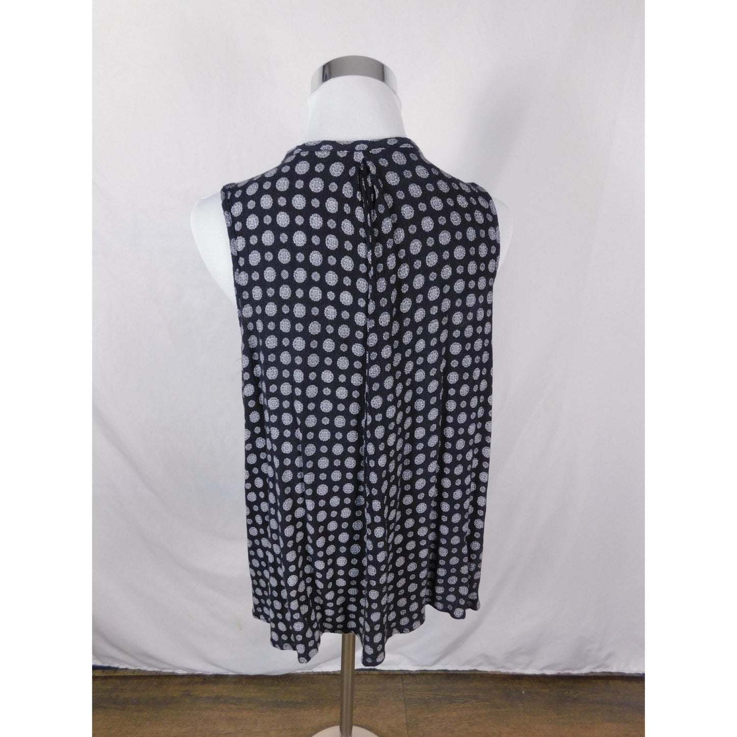 Vintage Havana Black Dot Tank L - Keyhole Boho - Excellent