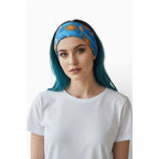 Sun & Moon Printed Stretchy Blue Headband With Vibrant Colors Versatile Fit And Comfortable Design For Everyday Wear