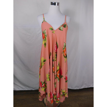 Red Lolly Brand Pink Floral Handkerchief Dress S - USA Made - Excellent