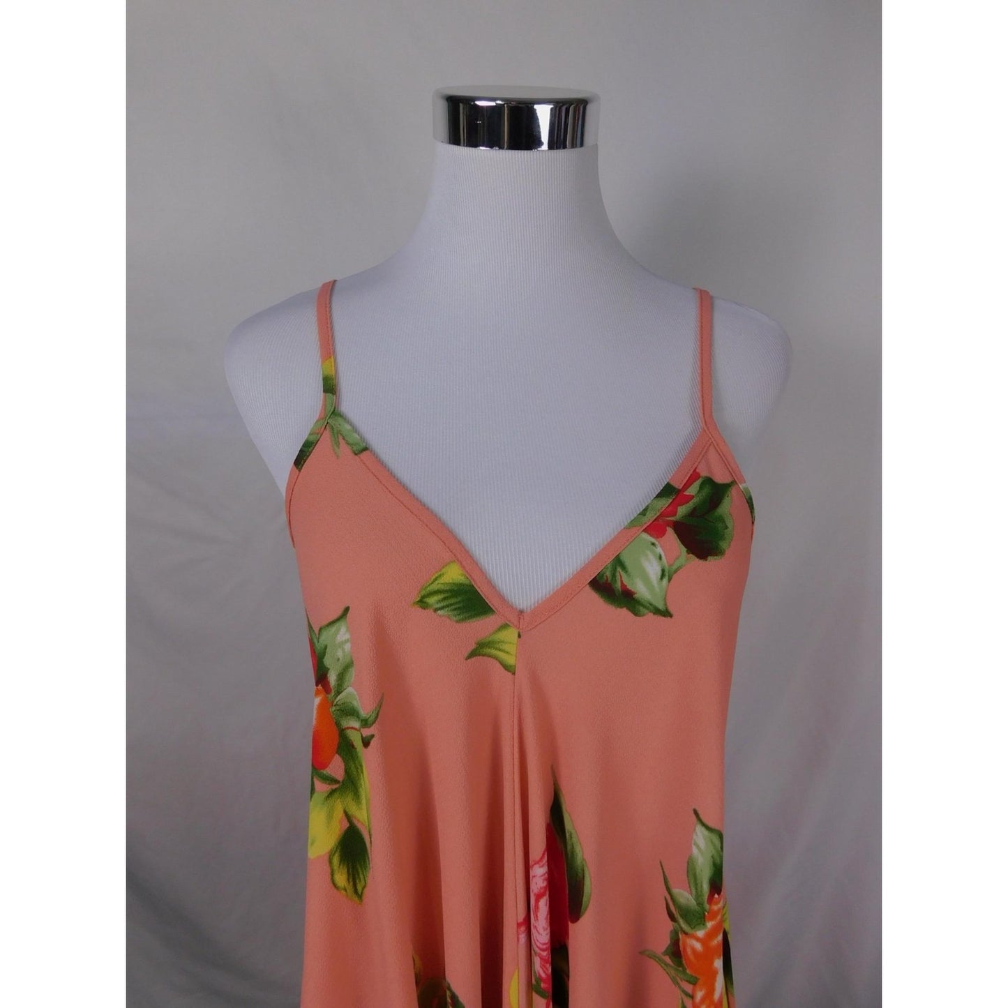 Red Lolly Brand Pink Floral Handkerchief Dress S - USA Made - Excellent