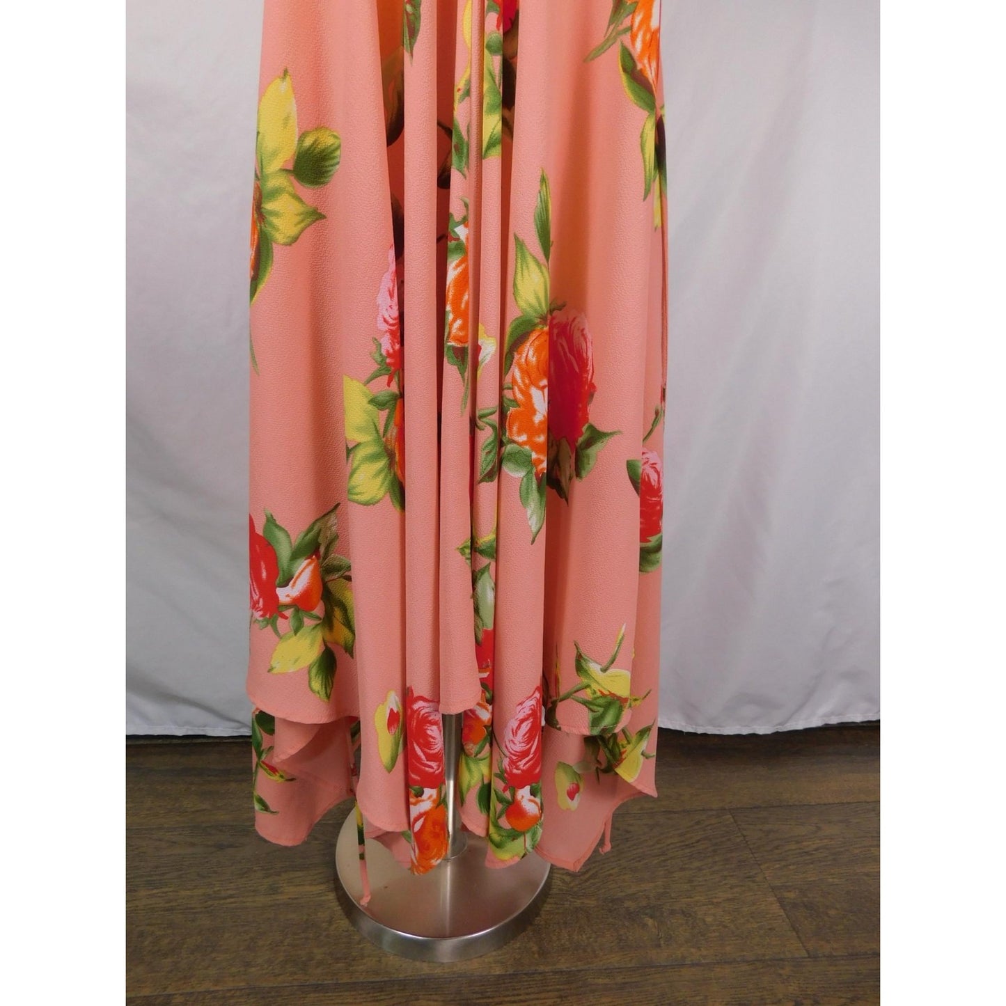 Red Lolly Brand Pink Floral Handkerchief Dress S - USA Made - Excellent