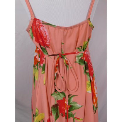 Red Lolly Brand Pink Floral Handkerchief Dress S - USA Made - Excellent
