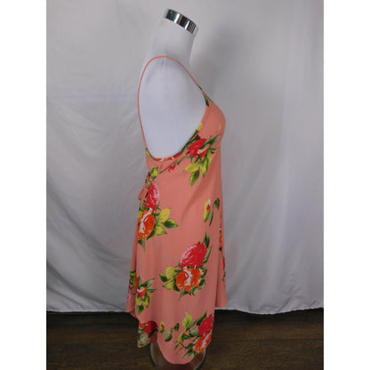 Red Lolly Brand Pink Floral Handkerchief Dress S - USA Made - Excellent