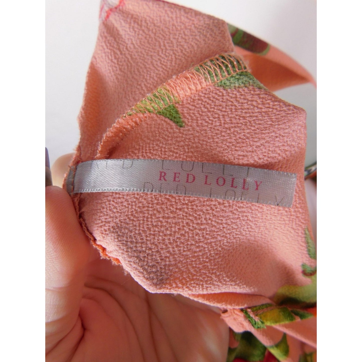 Red Lolly Brand Pink Floral Handkerchief Dress S - USA Made - Excellent