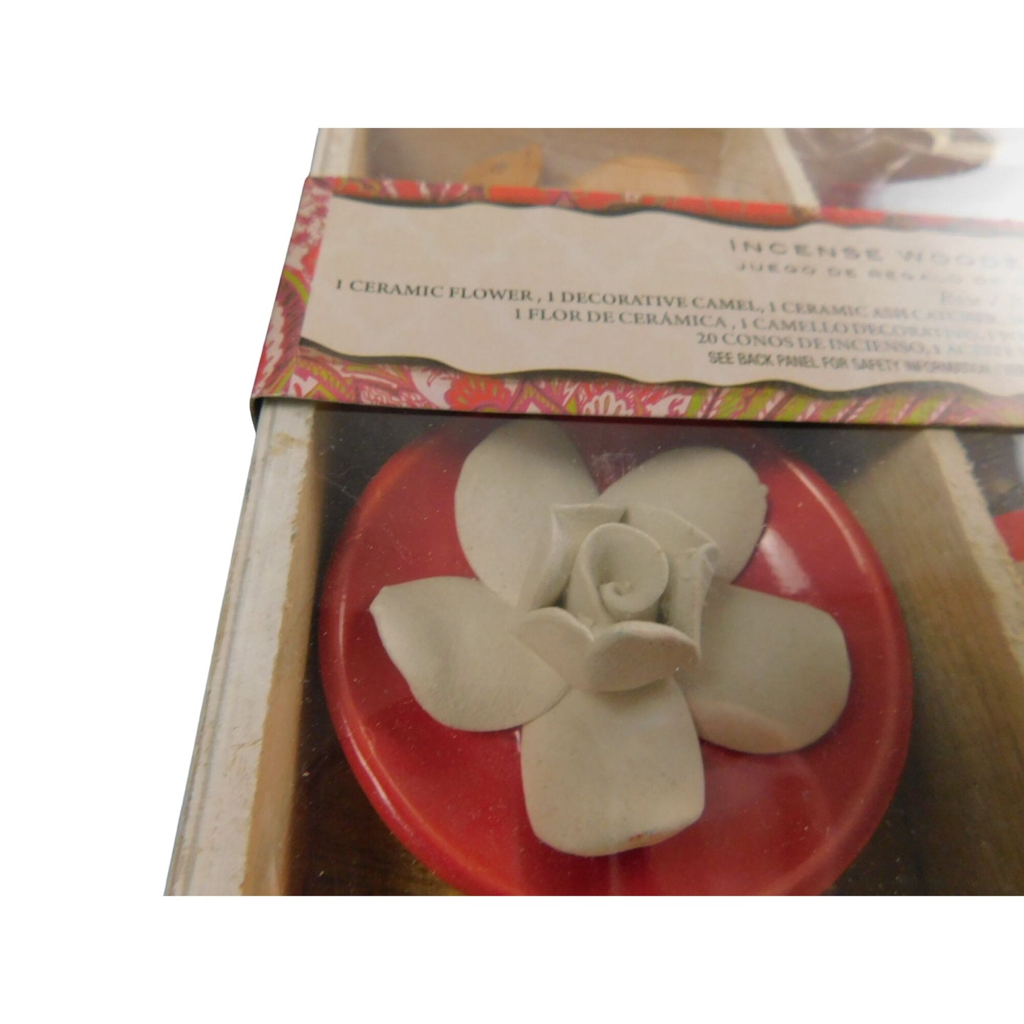 Rose Incense Gift Box – Carved Wood Camel Holder – New