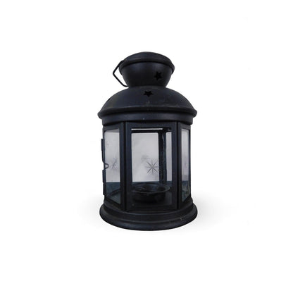 Black Metal Star Cutout Tealight Candle Lantern Holder Indoor Outdoor Decor