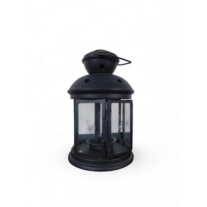 Black Metal Star Cutout Tealight Candle Lantern Holder Indoor Outdoor Decor