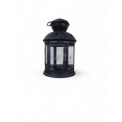 Black Metal Star Cutout Tealight Candle Lantern Holder Indoor Outdoor Decor