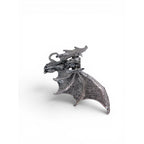 Bat Cat Barrette Womens Silver Metal Gothic Renfaire Hair Clip Accessory