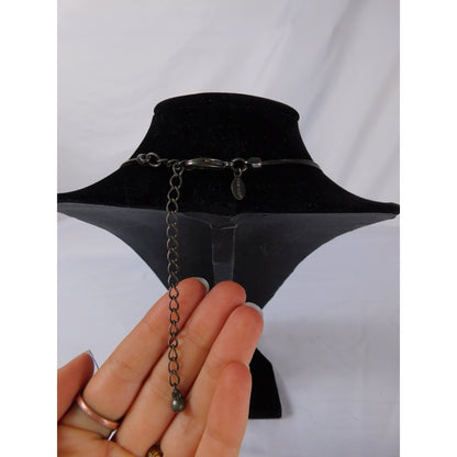 Vintage Sergio Lub Necklace Modernist Mixed Metal Pendant Adjustable Collar Chai