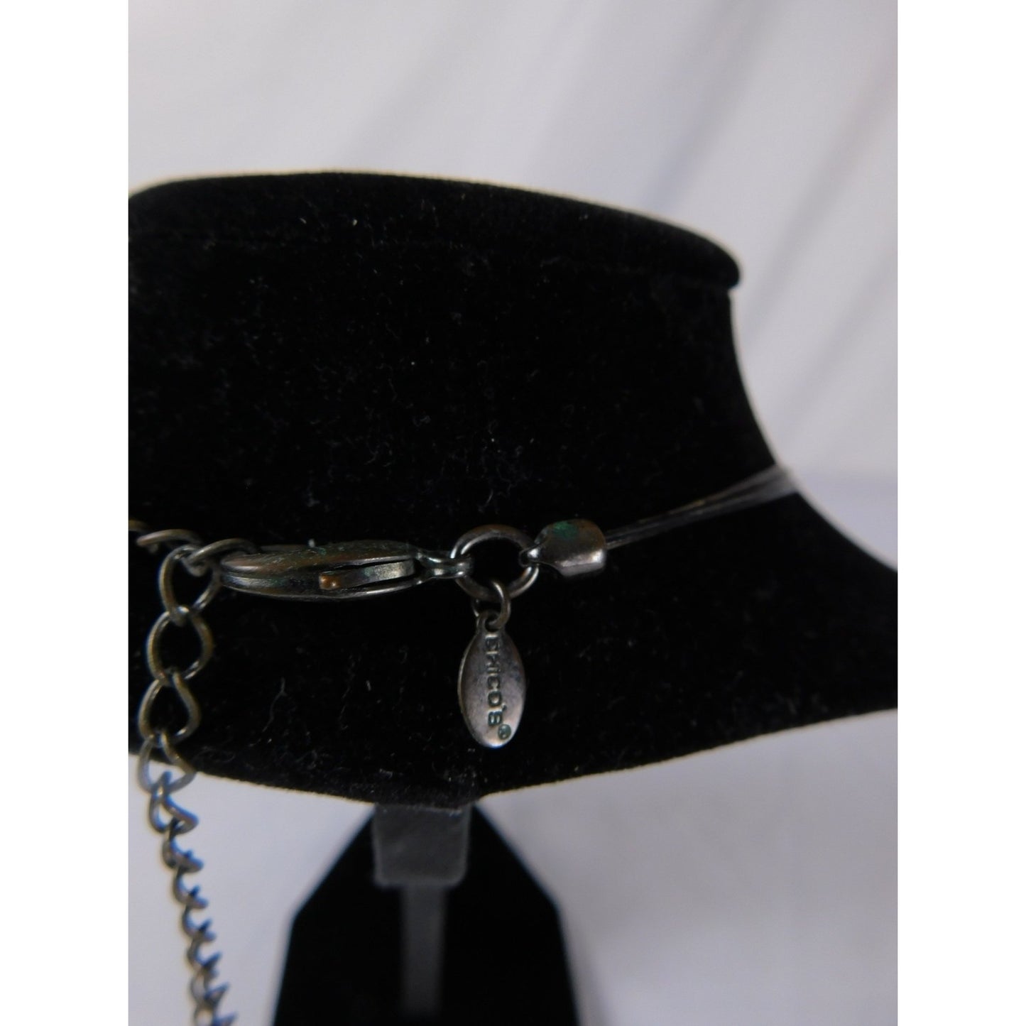 Vintage Sergio Lub Necklace Modernist Mixed Metal Pendant Adjustable Collar Chai