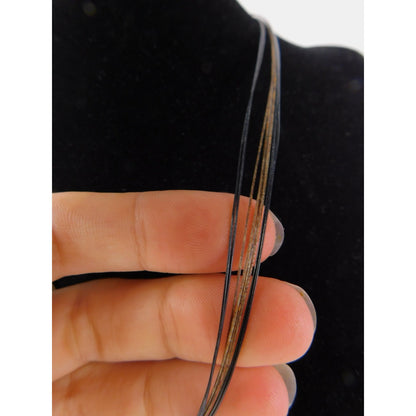 Vintage Sergio Lub Necklace Modernist Mixed Metal Pendant Adjustable Collar Chai