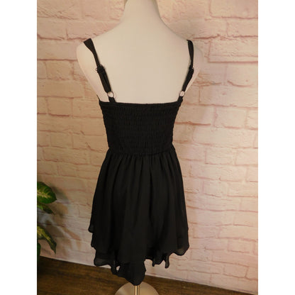 Lily Rose Black Sleeveless Chiffon Sweetheart Dress Jr XS NWT