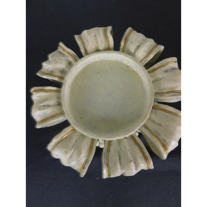 Baroque Cherub Compote Bowl 8" Gold Resin Pedestal