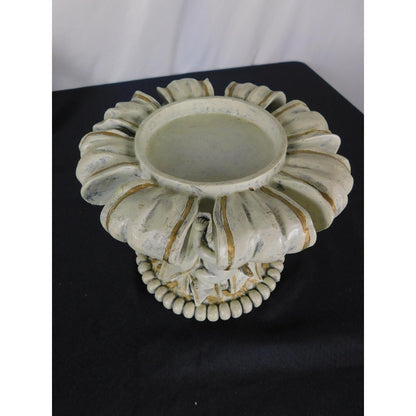 Baroque Cherub Compote Bowl 8" Gold Resin Pedestal