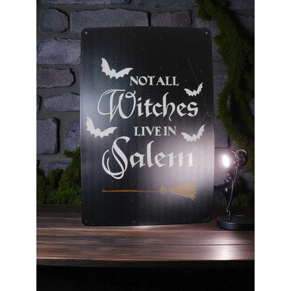 Not All Witches Live In Salem Halloween Metal Sign Gothic Witch Decor Wall Art
