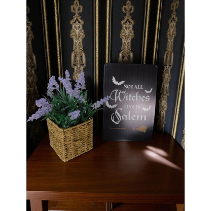 Not All Witches Live In Salem Halloween Metal Sign Gothic Witch Decor Wall Art