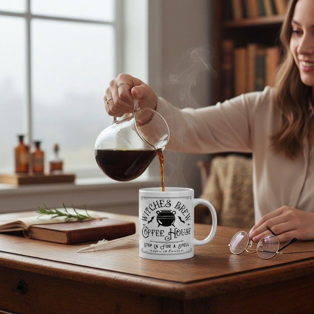 Witches Brew Coffee House Mug 11oz - Cauldron Ceramic - New