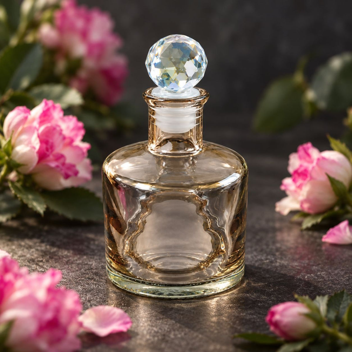 Crystal Stopper Ritual Bottle – Clear Glass, 5 Inch