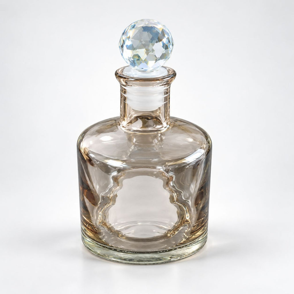 Crystal Stopper Ritual Bottle with clear glass and spherical faceted stopper