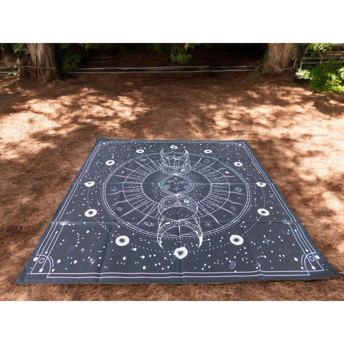 Celestial Moon Phase Altar Cloth 19x19 Tarot Mat Mystical Divination