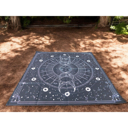 Celestial Moon Phase Altar Cloth 19x19 Tarot Mat Mystical Divination