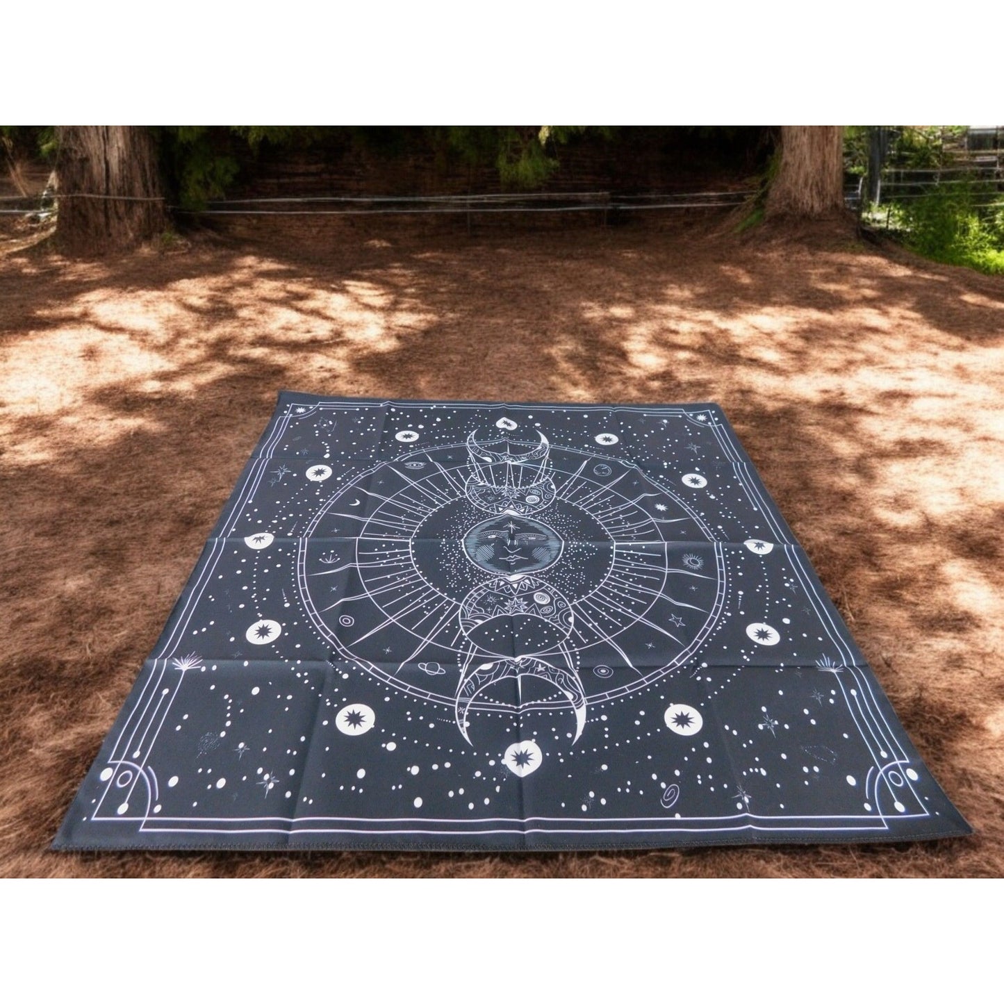 Celestial Moon Phase Altar Cloth 19x19 Tarot Mat Mystical Divination