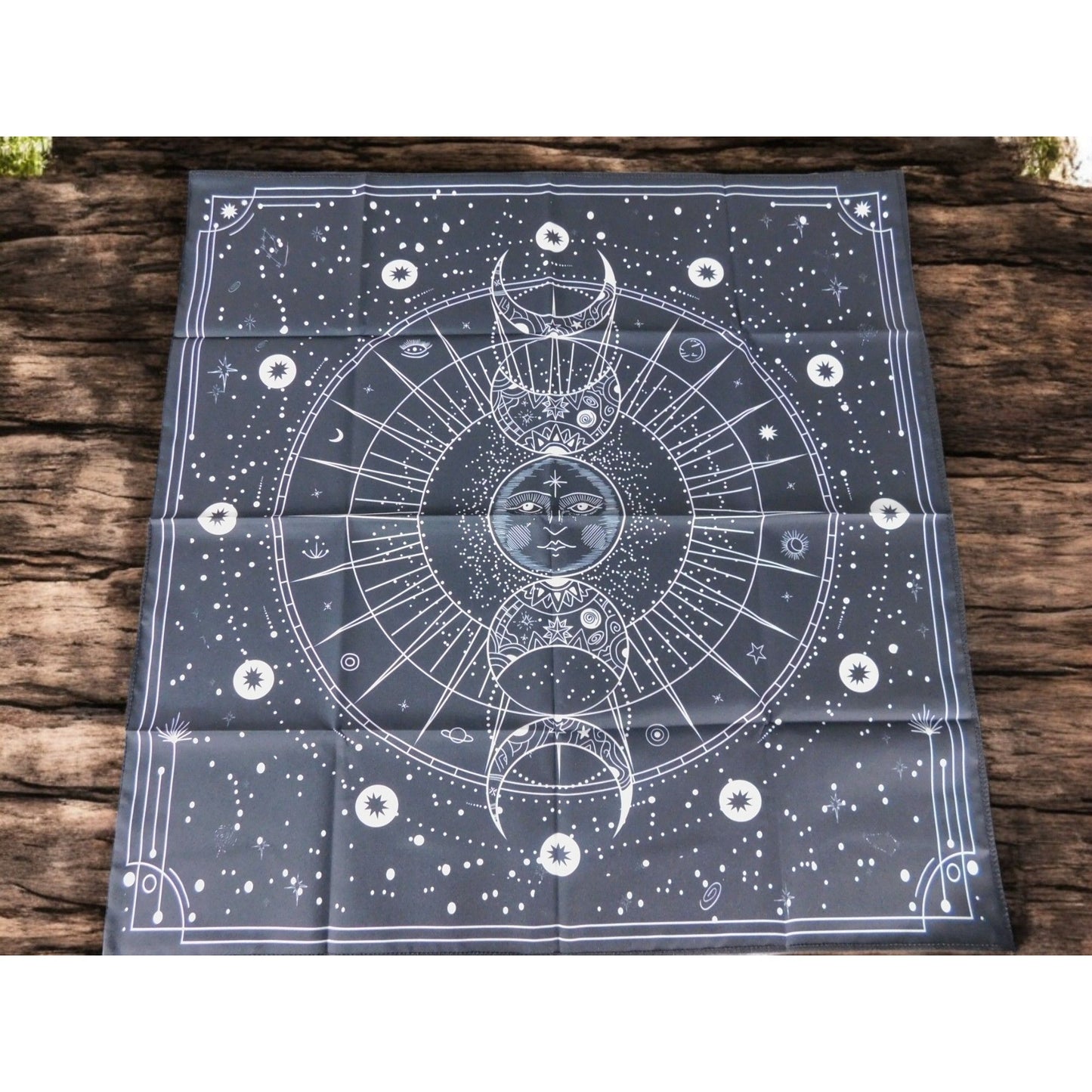Celestial Moon Phase Altar Cloth 19x19 Tarot Mat Mystical Divination