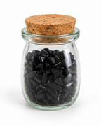 Black Obsidian Crystal Chips, 5 oz Glass Jar