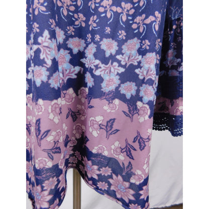 Style & Co 2XL Blue Floral Off Shoulder Peasant Boho Witch