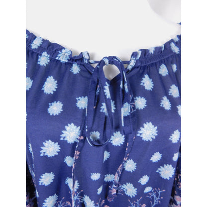 Style & Co 2XL Blue Floral Off Shoulder Peasant Boho Witch