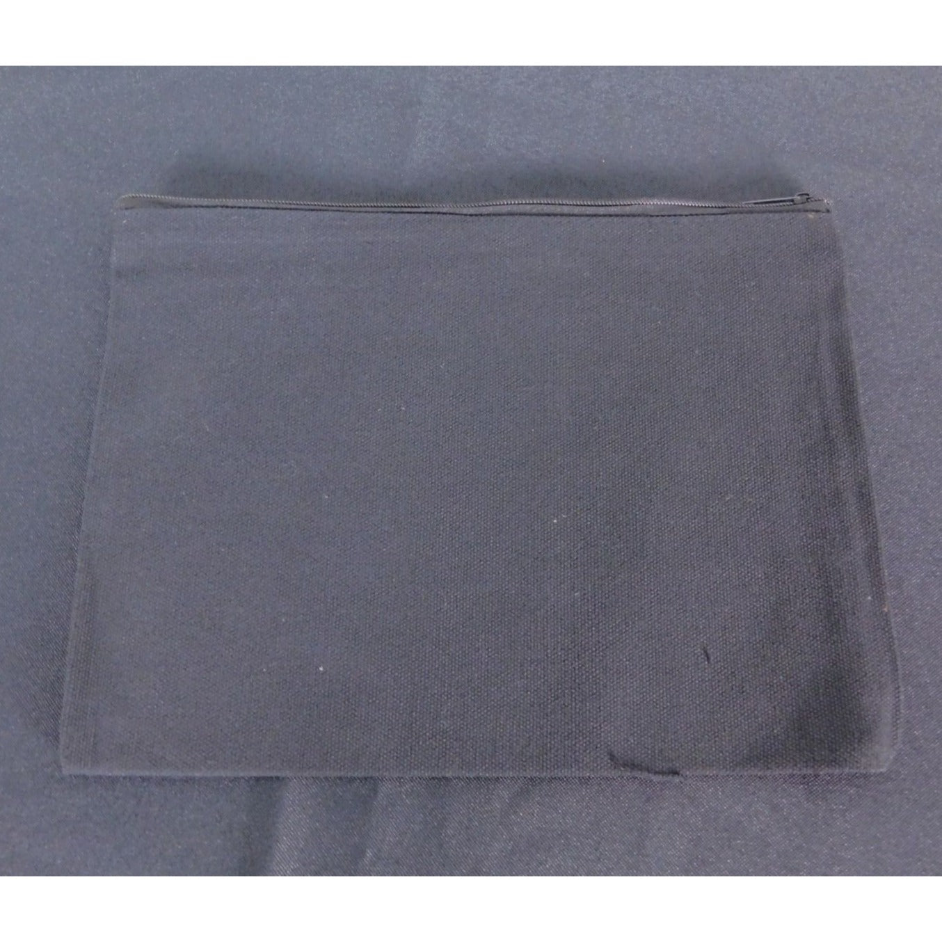 Black Canvas Zipper Pouch With Gold Moth Design