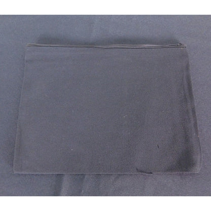 Black Canvas Zipper Pouch With Gold Moth Design