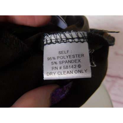 London Times Brown & Black Patterned Dress Size 8 V-Neck 3/4 Sleeves Knee Length