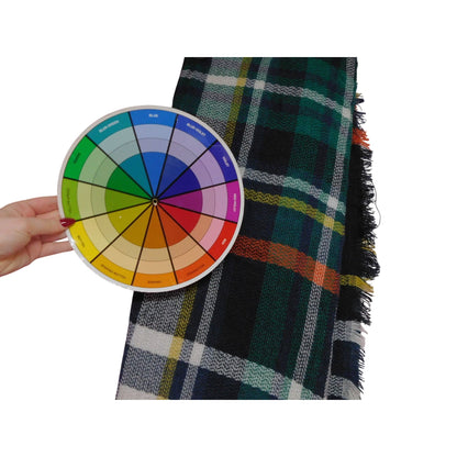 Large Green Navy Tartan Blanket Scarf 55" - Lightweight Plaid Wrap - Excellent