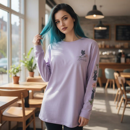 Kiki Jiji Long Sleeve Tee XS Studio Ghibli Lavender