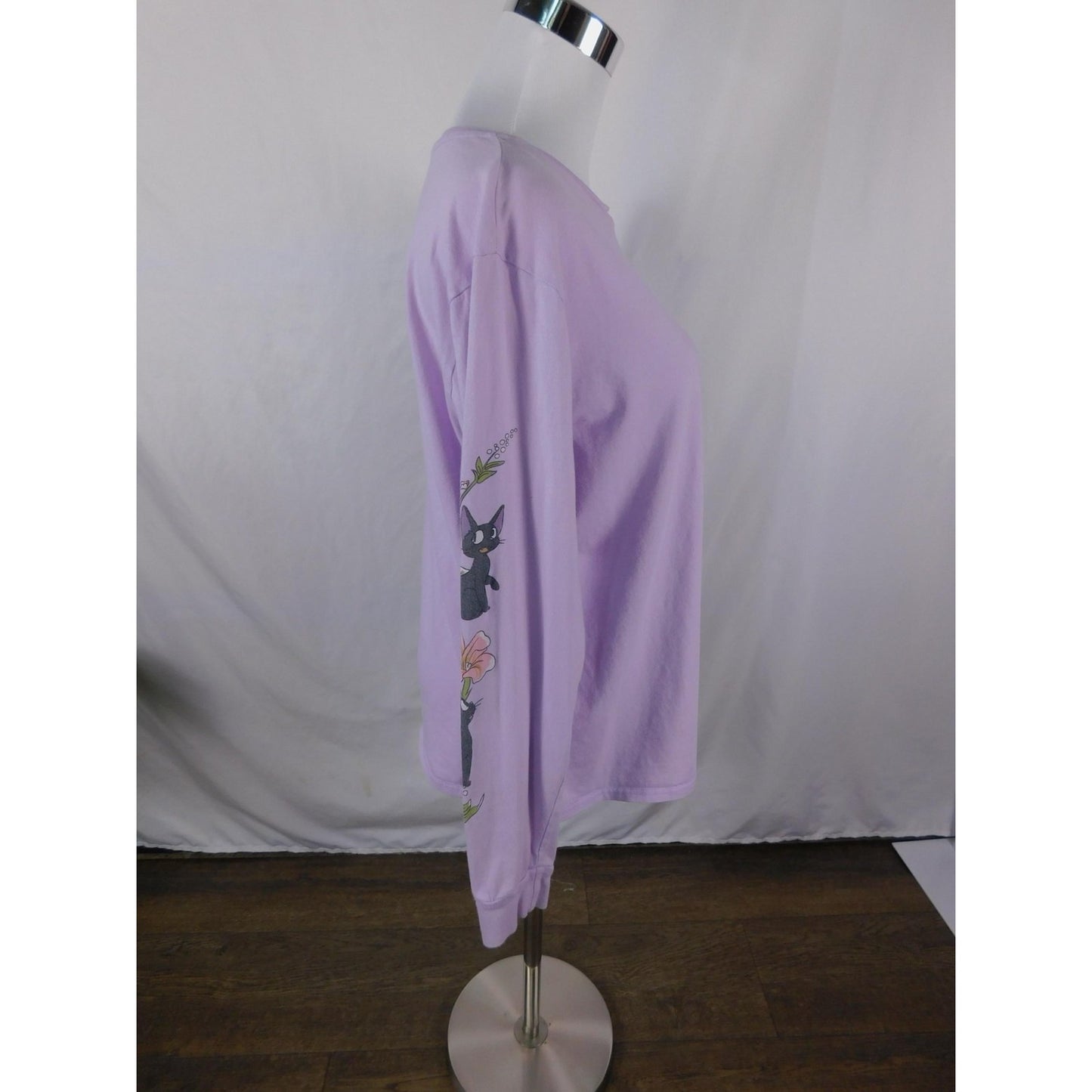 Kiki Jiji Long Sleeve Tee XS Studio Ghibli Lavender