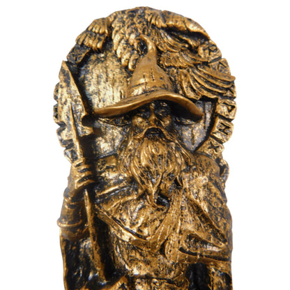 Odin with Wolves & Ravens Statue 8" Gold - Norse Viking Figurine - New