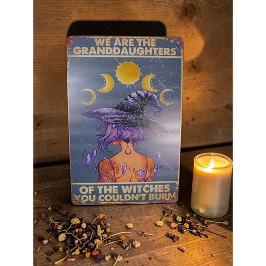 We Are The Granddaughters Of The Witches You Couldnt Burn Metal Sign 8x11.5