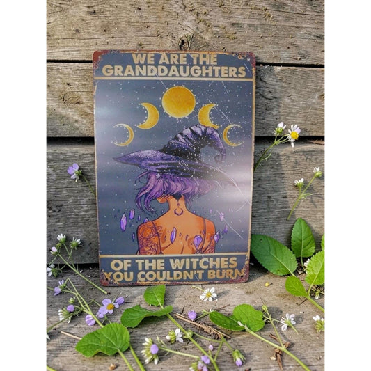 We Are The Granddaughters Of The Witches You Couldnt Burn Metal Sign 8x11.5