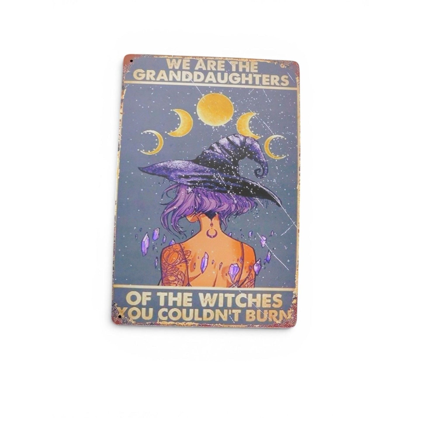We Are The Granddaughters Of The Witches You Couldnt Burn Metal Sign 8x11.5