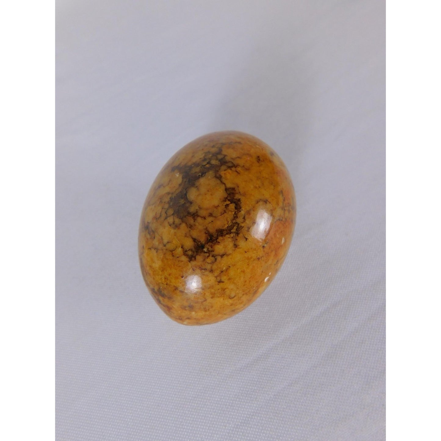 Mariam Jasper Stone Egg 0.55oz Polished Calligraphy Stone Fossil Altar Decor