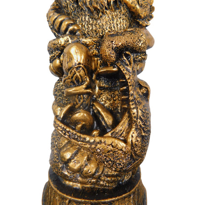 Thor Norse God Statue 8" Gold Finish - Viking Hammer Mjölnir - New