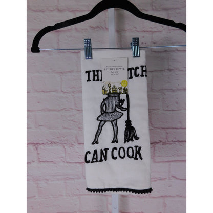 This Witch Can Cook Cotton Kitchen Towel Set Witchy Decor NWT 18x28