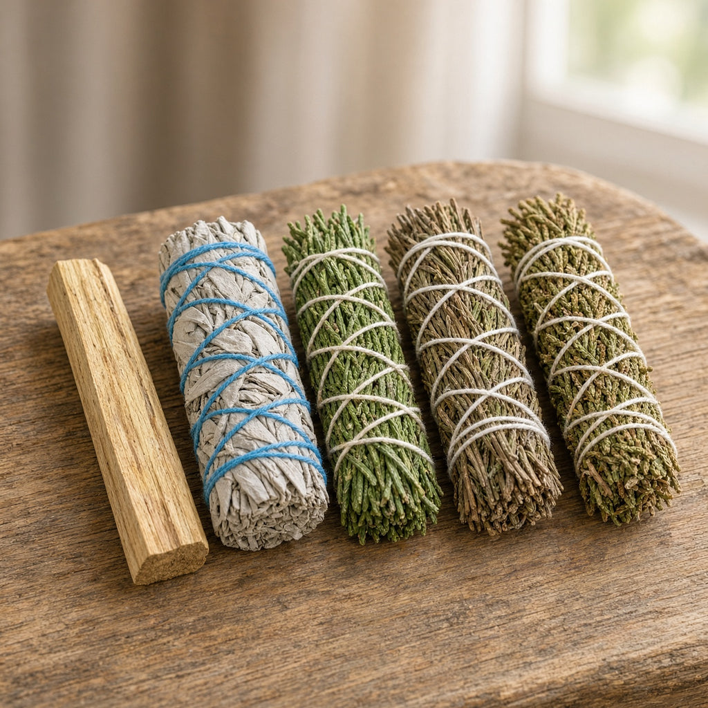 Herbal Cleansing Set White Sage, Cedar, Rosemary, Juniper & Palo Santo