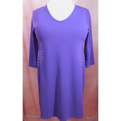 Spirited Randolph Duke Purple XL Sheath Dress Metallic Starburst