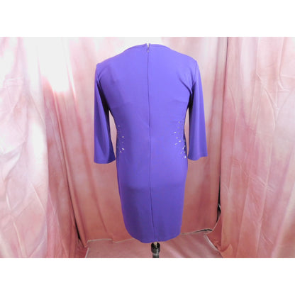 Spirited Randolph Duke Purple XL Sheath Dress Metallic Starburst