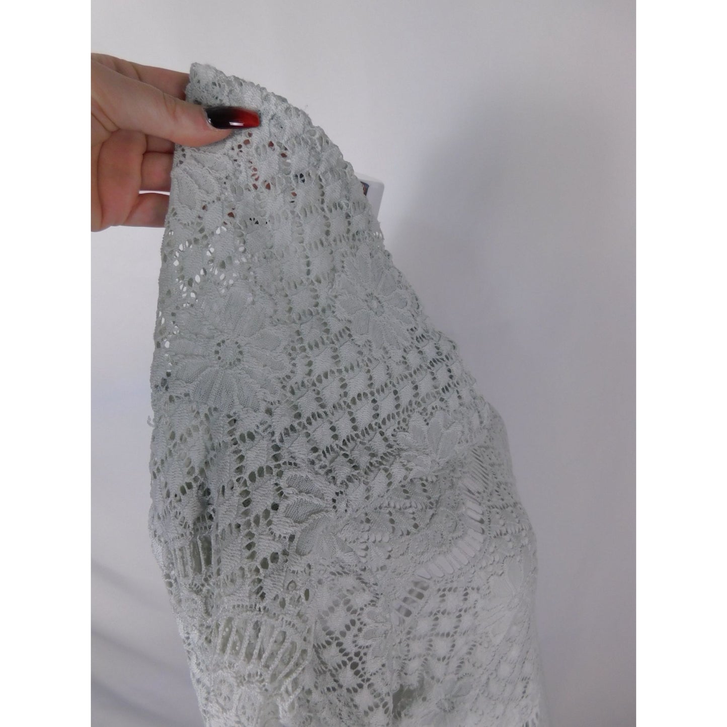 Pinky Brand Icy Blue Lace Bell Sleeve Dress M - Stretch - Excellent