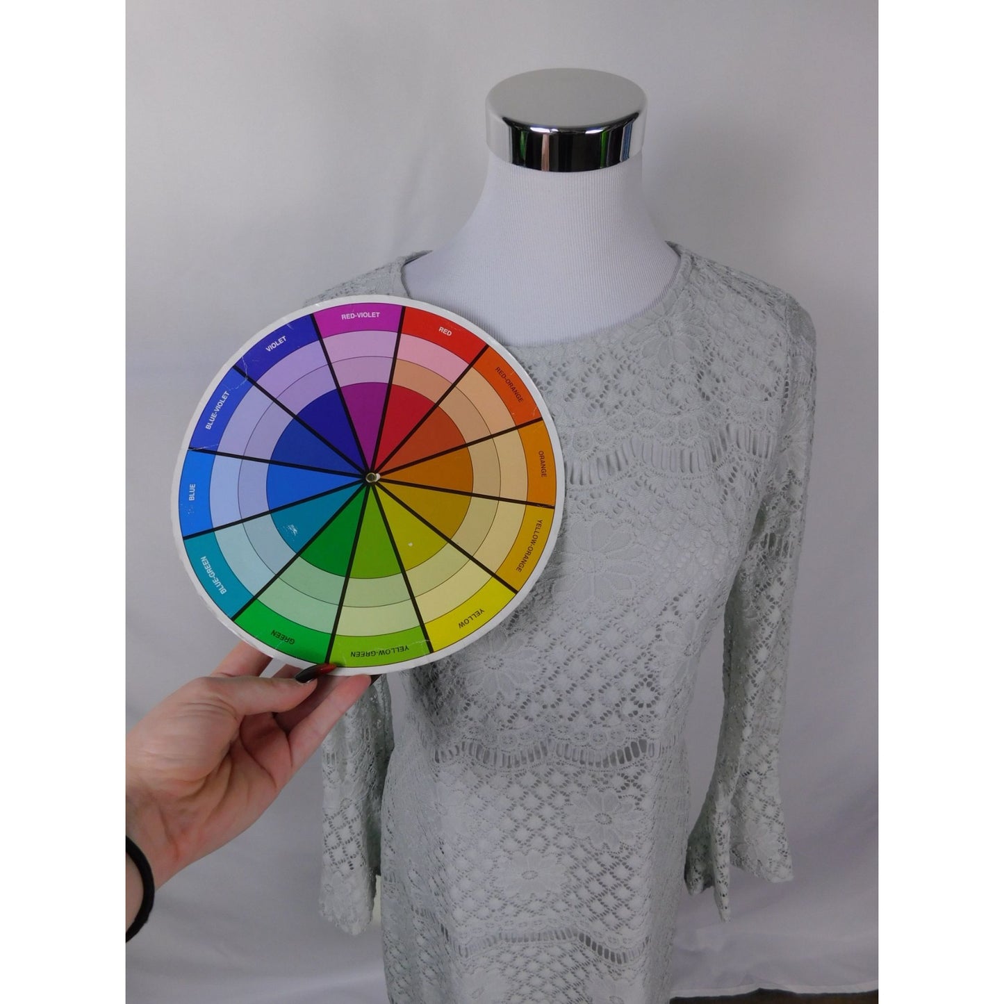 Pinky Brand Icy Blue Lace Bell Sleeve Dress M - Stretch - Excellent