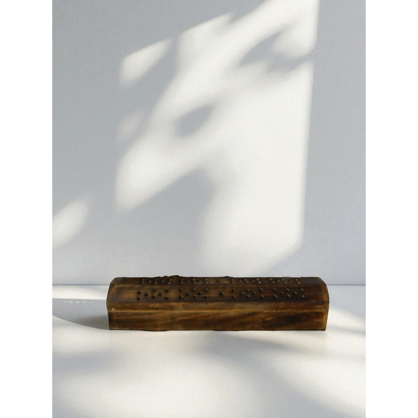 Wooden Incense Burner Box Holder Aromatherapy Cone Stick Storage Rustic Decor